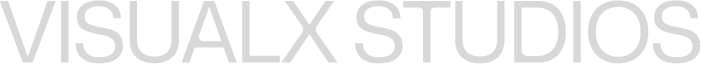 Logo von Visualx Studios in weiß
